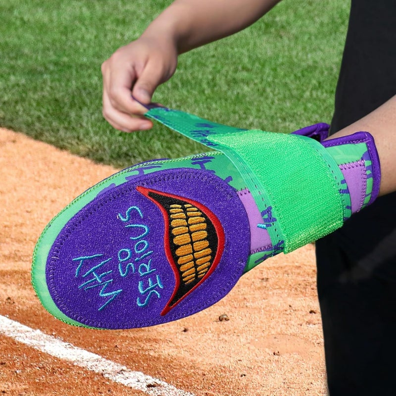 Big Crazy Sliding Mitt, Baseball Softball Sliding Glove for Youth Kid, Hand Protection for Left & Right Hands, Flexible Breathable Durable, Funny Design Ice Cream, Joker Smile, Coconut Tree - Image 5